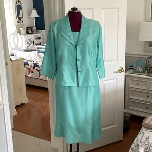 Chic Aqua Wedding Dress with Jacket